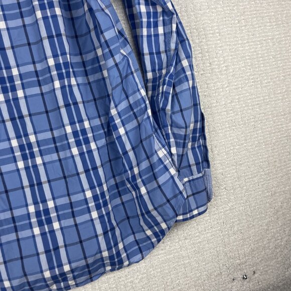 Paul & Shark Shirt Mens 41 Light Blue Plaid Cotton Long Sleeve Button-Down Italy - Picture 15 of 16